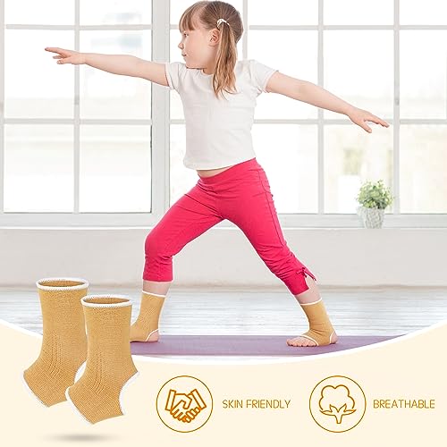 Haysandy 4 Pcs Kids Ankle Brace Support, Beige, 10-15 Years - color: Beige, size: 10-15 Years