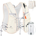 BECOJADDE 5L Running Vest for Women, Hydration Backpack Lightweight & Breathable for Trail Running, Marathon, Hiking, Cycling - color: Beige