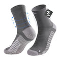 Mens Compression Running Socks: 15-20 mmHg Arch Support Non-Slip - color: D-gray Gray Gray, size: 9-13