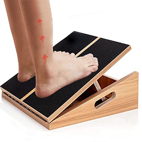 Slant Board for Calf Stretching Wooden Calf Stretcher Incline Board Adjustable Calf Stretch Board for Squats Knees Ankle