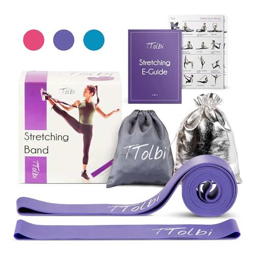 Ballet Stretch Bands Set with Foot Mini Loop, Splits Flexibility Trainer - color: Pulse Purple Small