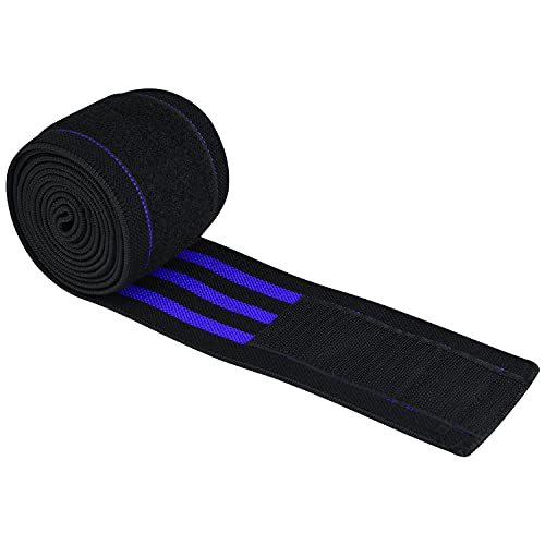 AQF Knee Wraps for Weightlifting Bandage - 78" IPL & USPA Approved (Pair) - color: Blk & Blu