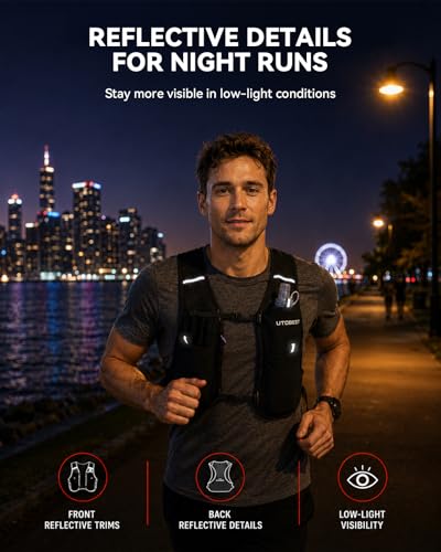 UTOBEST Minimalist Running Hydration Vest with 500ml Soft Flask,Lite M3 - size: SM(28.3"-38.6")