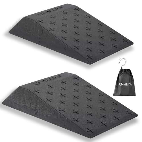 UNMERA Squat Wedge Block Non Slip for Heel Elevated Squats, 2PCS - color: Black