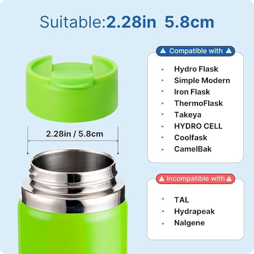 Flip Lid Replacement for Hydro Flask 12 16 18 20 32 40 64 oz Wide Mouth - color: Green 1Pack
