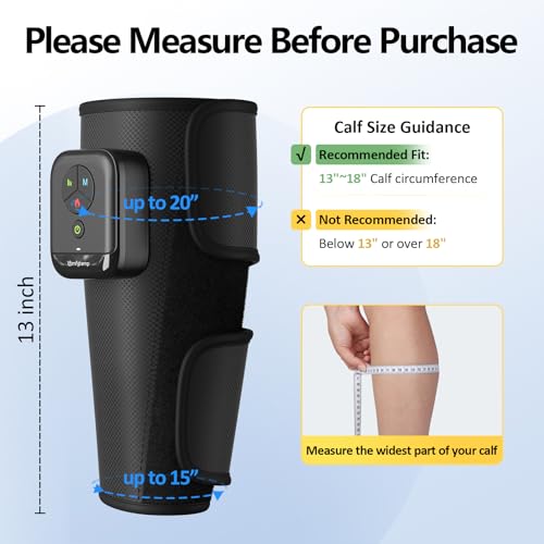 Comfytemp Cordless Air Compression Calf Massager with Heat (Fit 13"~18")