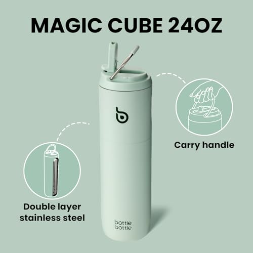 BOTTLE BOTTLE Insulated Water Bottle 24oz with Straw Lid and Handle Sports - color: Light Green