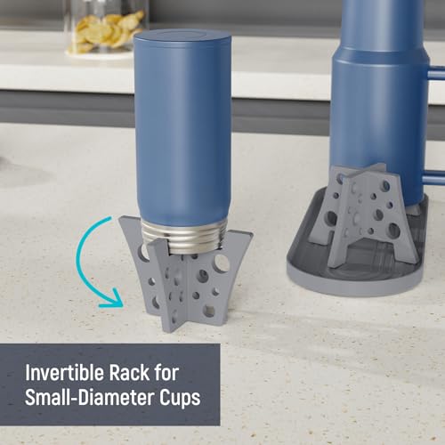 NiHome Silicone Water Bottle Drying Racks Set of 3 with Drip Tray,Cheese Style for Faster Drying,Bottle Dryer Racks Fit for Stanley YETI Cups Owala Sports Bottle Baby Bottle Thermoses Mugs - color: Dark Gray