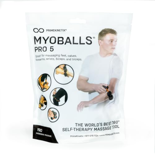 PRIMEKINETIX MyoBalls Foam Roller - Foam Rollers for Muscles, Enhanced Mobility, Deep Tissue & Full Body Massage, Trigger Point Therapy, for Athletes & Active Lifestyles, 1 Set of 5 Balls, Black - size: MyoBalls Pro 5