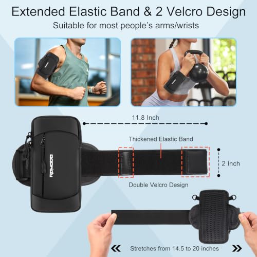 Running Armband Phone Holder with Crossbody Strap, 7.5 Inch Black - color: 05-Black + Black Strap