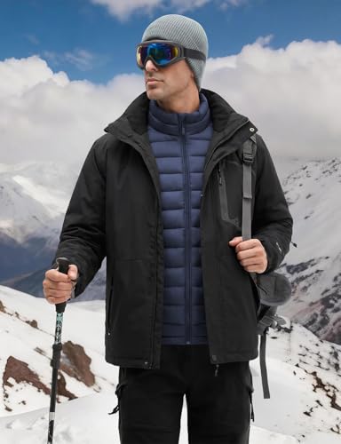 WHN Men's Puffer Vest Outerwear Lightweight Packable Sleeveless Jacket - color: Navy, size: Medium