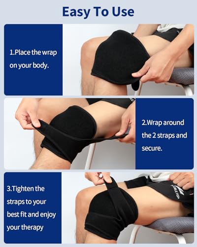 Gel Ice Pack Wrap with Straps for Knee,Elbow, Wrist, Neck, Ankle & Back,Reusable Ice Packs for Injuries, Inflammation & Recovery Hot Cold Therapy Short Style - style: Short