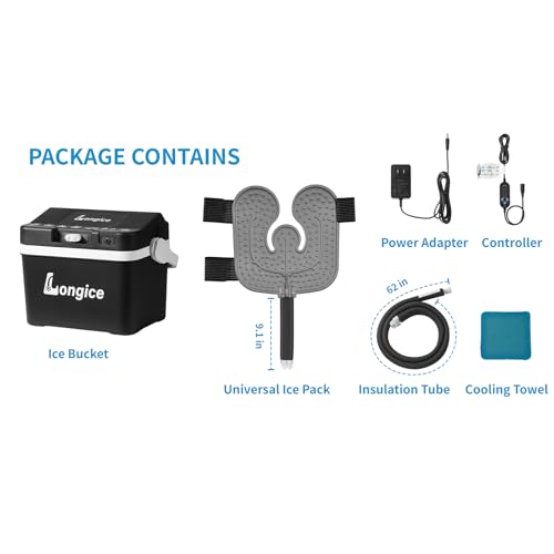 Longice Cold Therapy Machine with Programmable Timer,Ice Therapy Machine,Cryotherapy Pain Relief System - color: Black