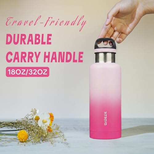 BJPKPK 32oz Insulated Water Bottle Stainless Steel Water Bottle with Handle - color: Cherry, size: 32 Ounces