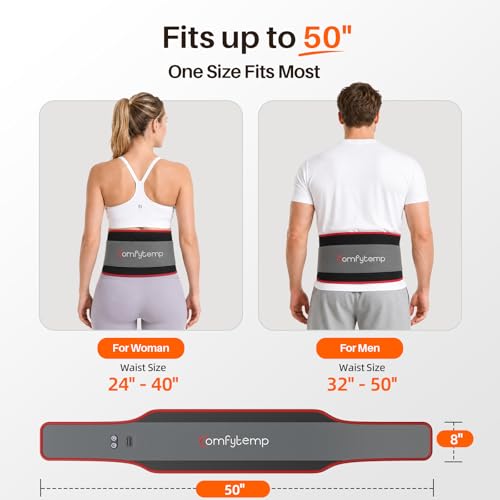Comfytemp Red Light Belt with 126 LEDs, 660nm & 850nm, 22W(Corded, Red) - color: Red