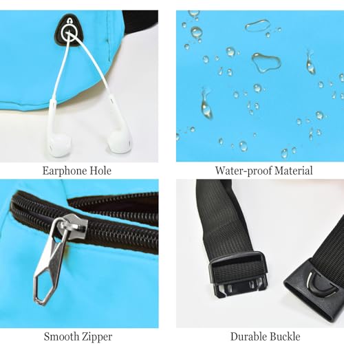 Fanny Pack for Women Men,Crossbody Water Resistant Sports Waist Bag Pack - color: 1pack-skyblue