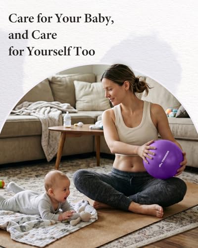 Trideer 9 Inch Pilates Ball with Inflation Straw, Small Exercise Yoga Ball - color: Purple