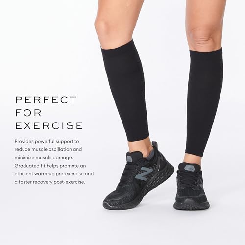 2XU Unisex X Compression Calf Sleeves - color: Black/Black, size: Large