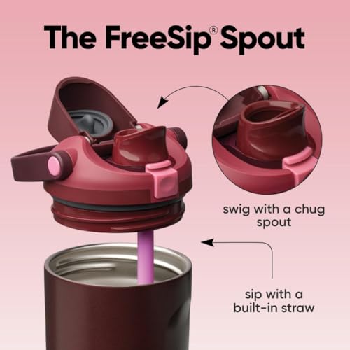 Owala FreeSip Sway Stainless Steel Water Bottle 30 oz Black Cherry - color: Black Cherry, size: 30 Ounces