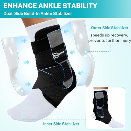 Ankle Brace for Women Men, Foot Brace w/ 2-Side Ankle Stabilizer