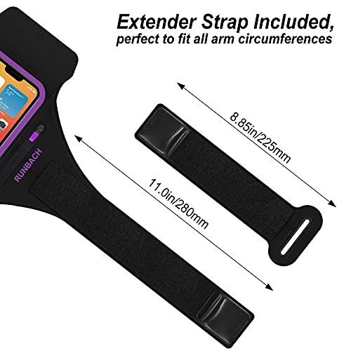 Armband for Samsung Galaxy S26/S25/S24/S23/S22/S21/S20/S10/S9/S8,Galaxy A01/A8/A10e/A20e/A41/M01/Xcover 5,Water Resistant Sport Armband with Zipper Slot for Galaxy Buds (Purple) - color: Purple