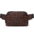 Pander Nylon Fanny Pack Belt Bag for Women with 5 Zipper Pockets - color: Midnight Leopard