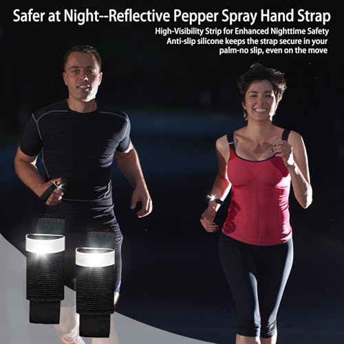 2PCS Mace Pepper Spray Holder Adjustable Reflective Defense Spray Wristband