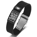 Medical Bracelets for Men Women with QR Code Medical Alert ID Bracelets - color: Black Silver