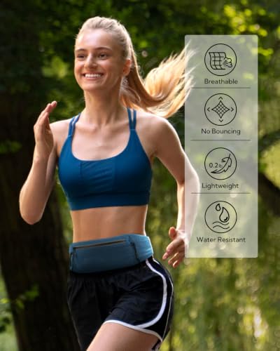 WATERFLY Running Belt Fanny Pack, Runner Race Belt with Bib Clip Dark Blue - color: Dark Blue