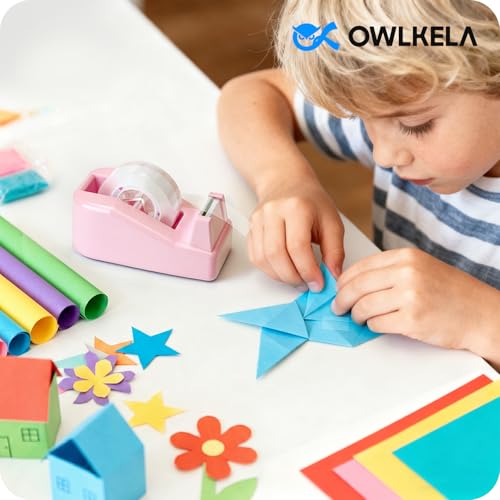 OWLKELA Lightweight Desktop Tape Dispenser, Pink, 1 Pack - color: Pink, size: 1 Pcs