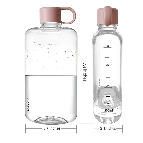 Portable Flat Water Bottle, 16.9 oz, Pink - color: Pink, size: 16.9 Ounces