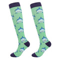 Junely Compression Socks for Women Knee High Stockings Funny Cute - color: A05shark
