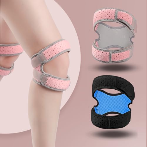 Patella Knee Brace for Women & Men, Patellar Tendon Support Strap for Running, Basketball, Tennis, Gym, Relief for Meniscus Tear, Arthritis, Injury Recovery (1, Pink)
