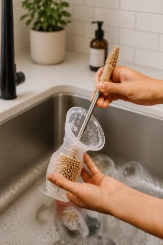Haakaa Food-Grade Silicone Double-Ended Cleaning Brush (Brush-Champagne) - color: Brush-champagne