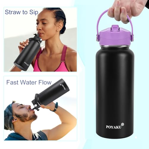 Straw Lid Sport Water Bottle Wide Mouth, Flex Straw Lid Compatible with Hydroflask 12 16 18 20 32 40 64 oz, Replacement Lids and Water Bottle Lid Accessories (Purple) - color: Purple