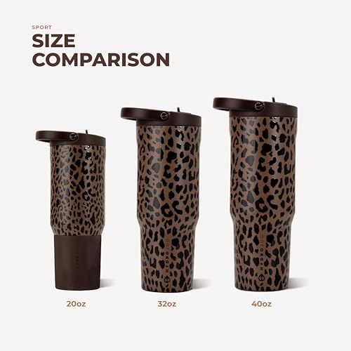 HydroJug Sport 32 oz Insulated Stainless Steel Water Bottle, Brown Leopard - color: Brown Leopard, size: 32 Ounces