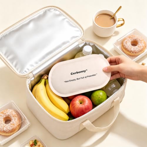 Cerbonny Slim Ice Packs for Lunch Boxes, Reusable, 2 Pack, Pure Beige - color: Beige