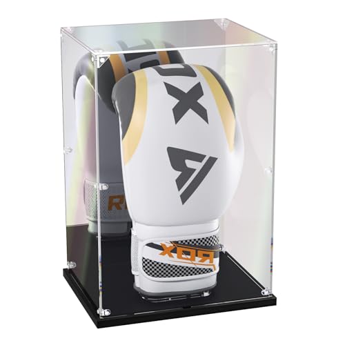 KOLIPI Boxing Glove Display Case, Clear Acrylic Showcase for Single Glove - size: 8 x 7 x 13 inches