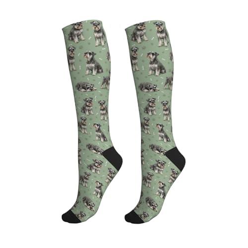 Cute Dog Compression Socks Women Men, Dog Lover Gift - color: Schnauzer2