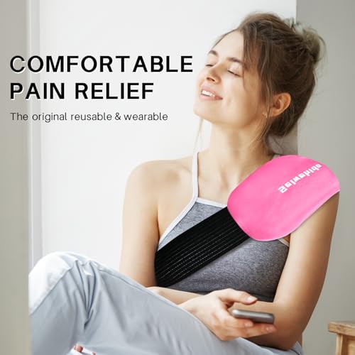 Ice Packs for Injuries Reusable Gel 2 Hot Cold Compress Therapy Pack - color: Hot Pink, size: Large 12 x 6 Inch