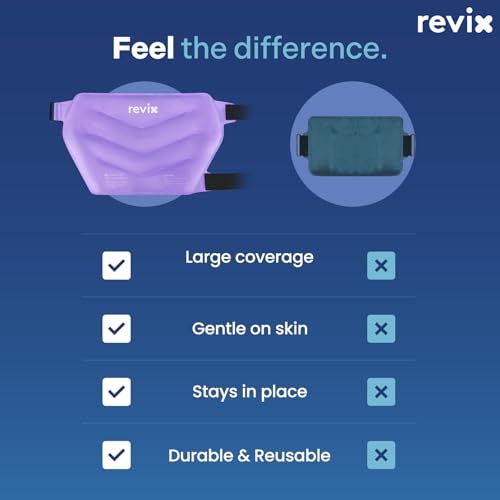 REVIX Extra Large Hip Ice Pack Wrap with Straps, Reusable Gel Pack Flexible - color: Purple