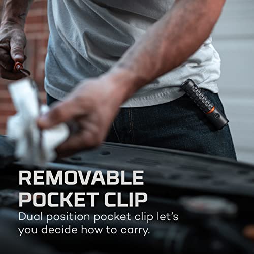 NEBO Torchy 2K Rechargeable Pocket Flashlight | 2000 Lumen Rechargeable Pocket Flashlight, 5 LED Light Modes, Water & Impact Resistant for Camping, Hunting, Hiking - color: 2000 Lumen-Gray