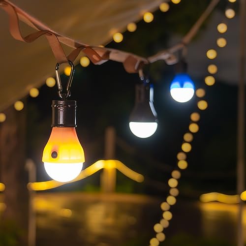 Jarxin Led Camping Lantern USB Rechargeable,Outdoor Tent Lights - color: 4pcs Black