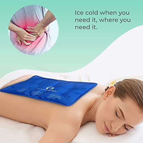 Rectangle Gel Pad for Arm, Leg, Knee, and Back - 15''x11'' Reusable Gel Ice Pack with Elastic Fastener for Hands-Free Application - Cold Packs for Post-Surgery or Sport Injuries - 2 Packs Blue - style: Rectangle Gel Ice Pack
