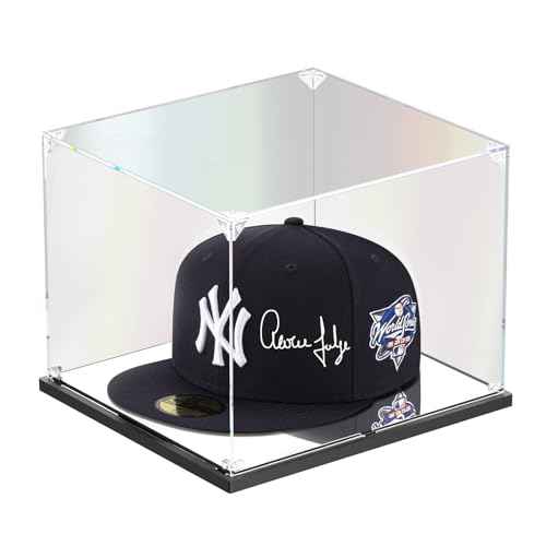 KOLIPI Hat Display Case for Baseball Caps, Acrylic Box 8.7x7.9x7.1 in - size: 8.7 x 7.9 x 7.1 inches