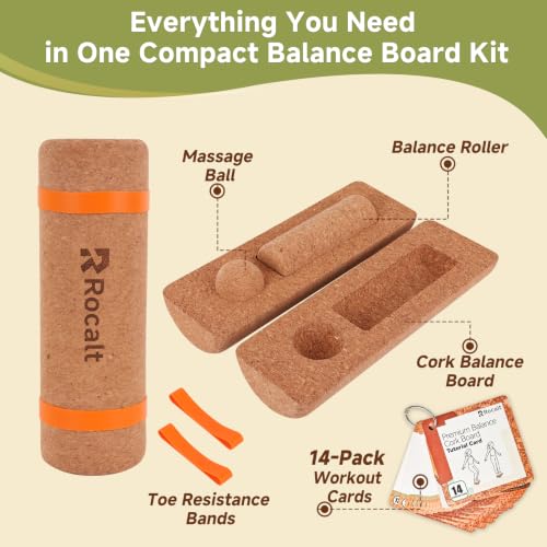 Rocalt Cork Balance Board, Foot and Ankle Strengthener Kit