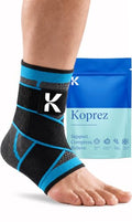 Koprez Ankle Compression Sleeve & Ankle Brace for Plantar Fasciitis Relief - color: Blue, size: X-Large