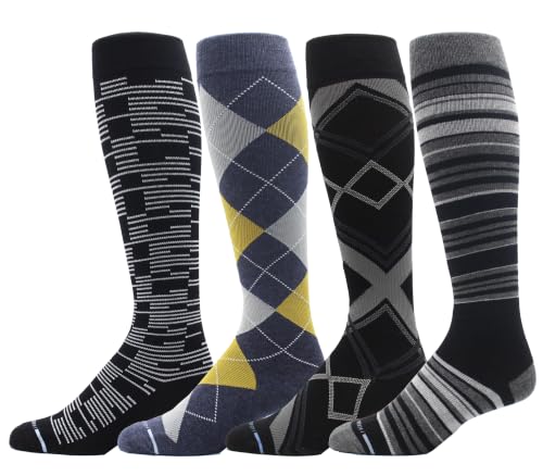 Dr. Motion 4 Pairs Compression Socks for Men, Knee High - color: Mcomp-sl8