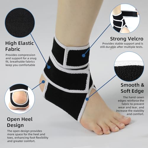 Ankle Brace, Compression Wrap for Sprains, Plantar Fasciitis & Foot Pain - color: Grey, size: One Size