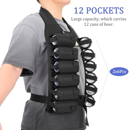 Running Vest Beer Vest Beer Storage Belt 12 Pockets Pouch Belt Holder Drinking Holder for Men
